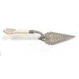 Victorian silver presentation trowel Sheffield silver hallmarks