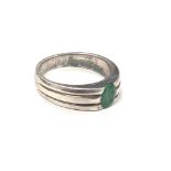 Vintage silver and emerald ring