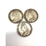 3 Victorian silver crowns