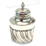 Antique silver tea caddy London silver hallmarks part of base seam come away needs repair