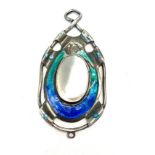 Arts and crafts silver and enamel pendant enamel damage as shown