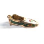 14ct gold enamelled shoe charm