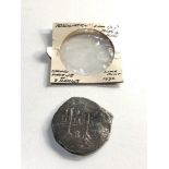 Shipwreck Spanish piece of 8 lima mint 1696