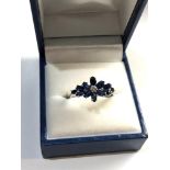 18ct white gold sapphire & diamond ring weight approx 3g ring size approx q/r