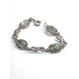 Silver moss agate Scottish bracelet