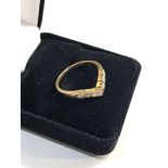 Gold diamond chevron ring hallmarked 585 ring size p/q weight approx 2.4g