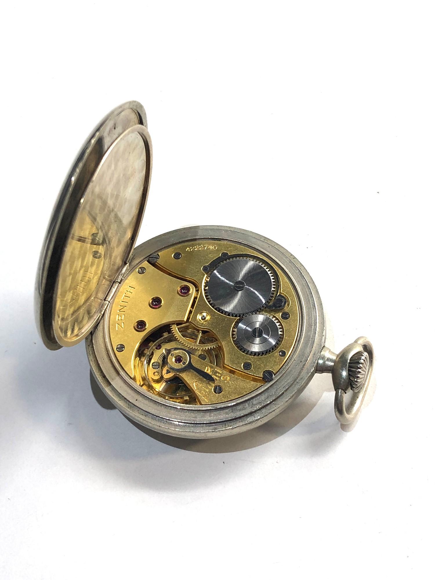 Antique Zenith pocket watch nickel case watch winds and ticks but no warranty given - Bild 3 aus 3