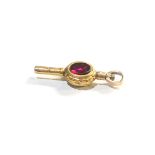 9ct gold agate set watch key