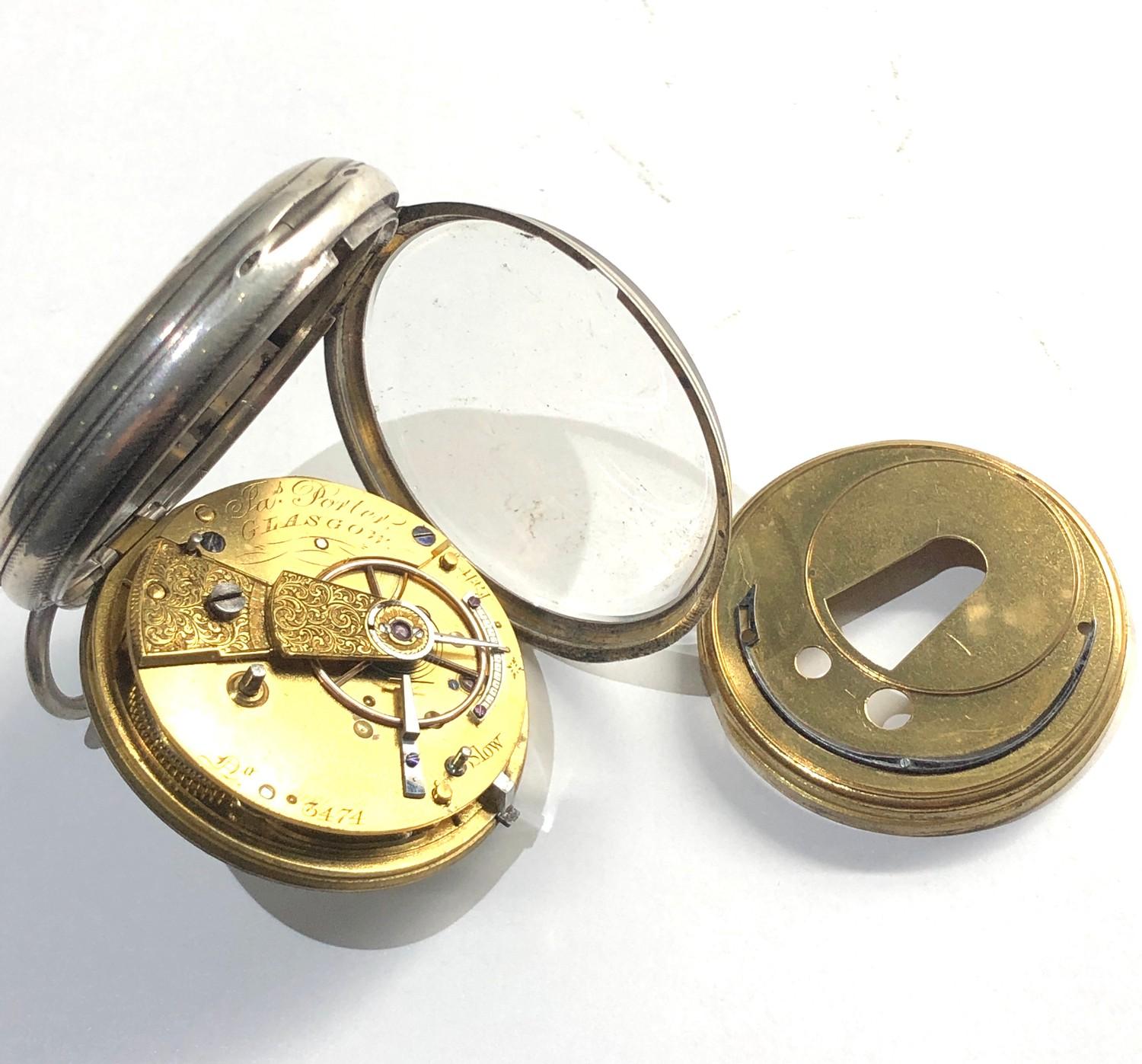 Antique silver fusee pocket watch by Jas Porter Glasgow - Bild 3 aus 4