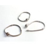 3 silver pandora bracelets