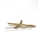 9ct gold dragonfly bar brooch