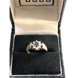 9ct Gold diamond and sapphire ring, ring size approx L weight approx 1.7g