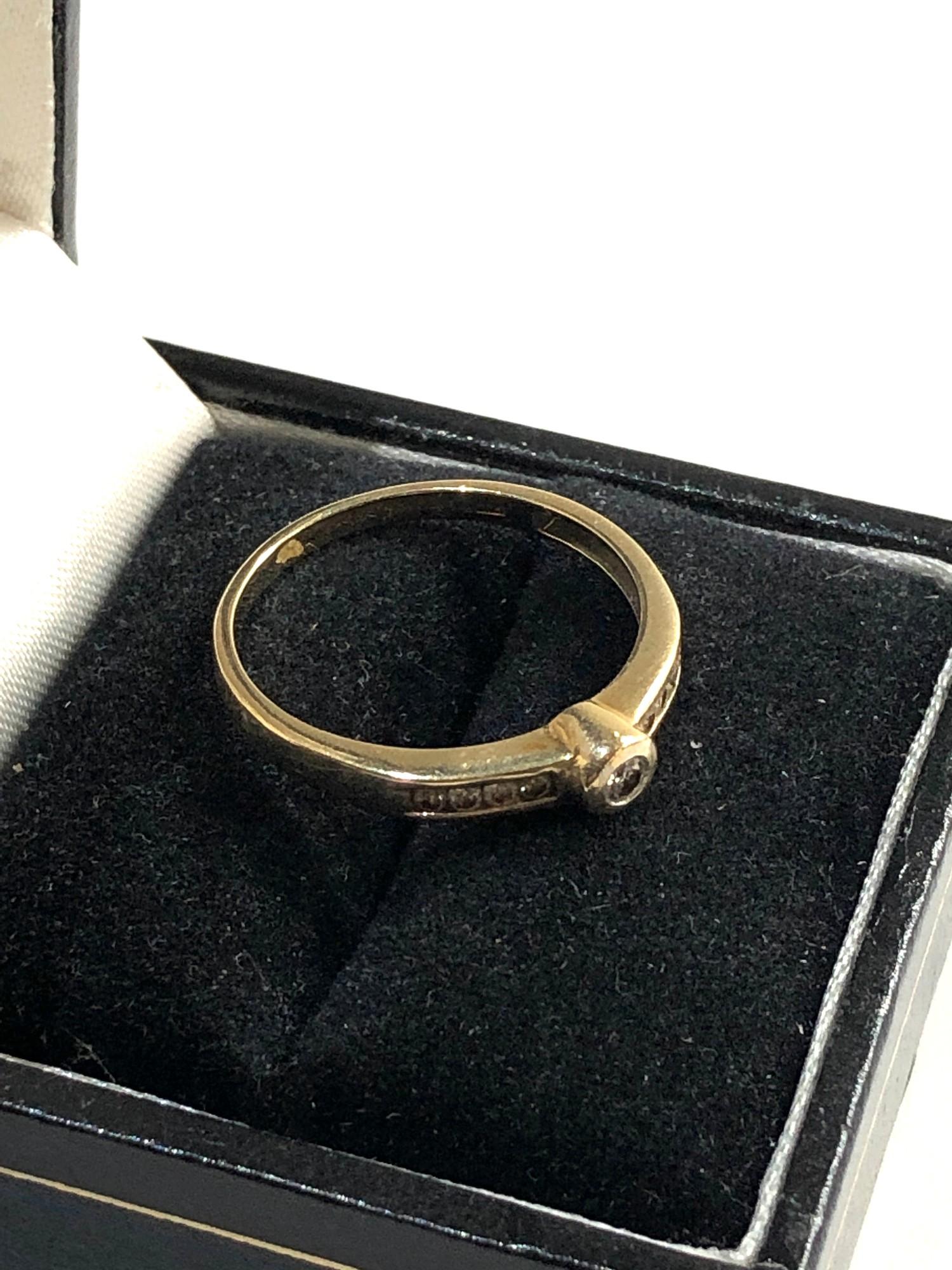 9ct gold diamond ring ring size approx Q/R weight approx 1.6g - Image 2 of 2