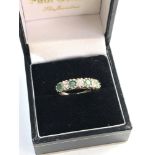 9ct gold emerald cz ring