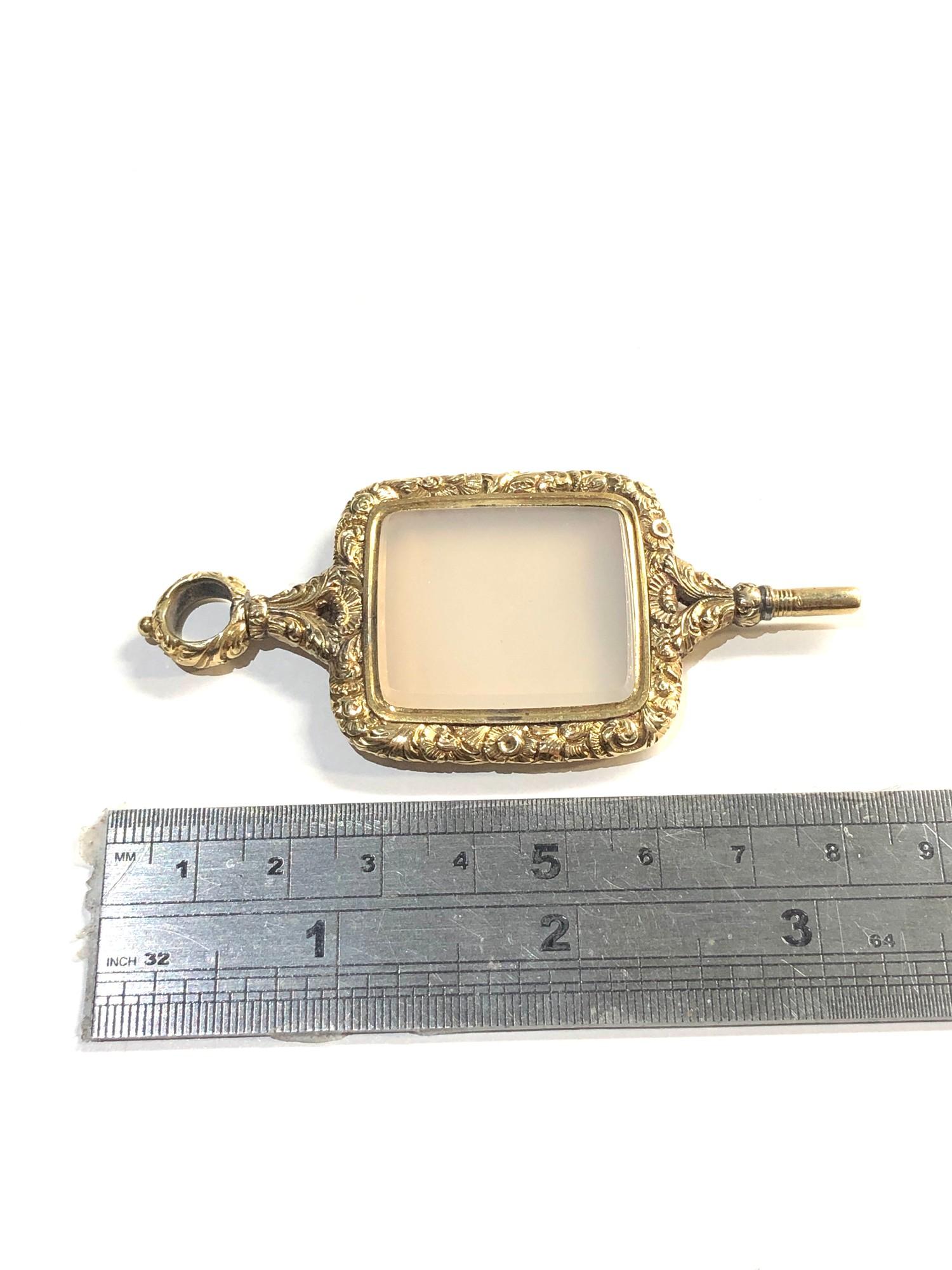 large gold agate set Georgian watch key, approximate weight 36.8, good overall condition