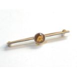 Antique high carat gold & citrine brooch measures approx49mm weight 4.3g