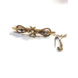 15ct Gold Saphire rope brooch 3.5G