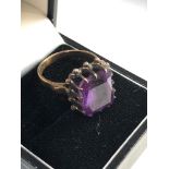 Antique 9ct gold synth alexandrite ring weight approx 6g ring size approx o/p