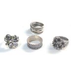 4 pandora silver rings