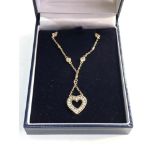 9ct gold CZ heart necklace