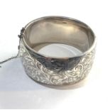 Vintage silver cuff bangle measures approx 31mm wide