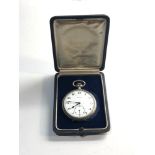 original boxed Zenith pocket watch winds and ticks but no warranty given