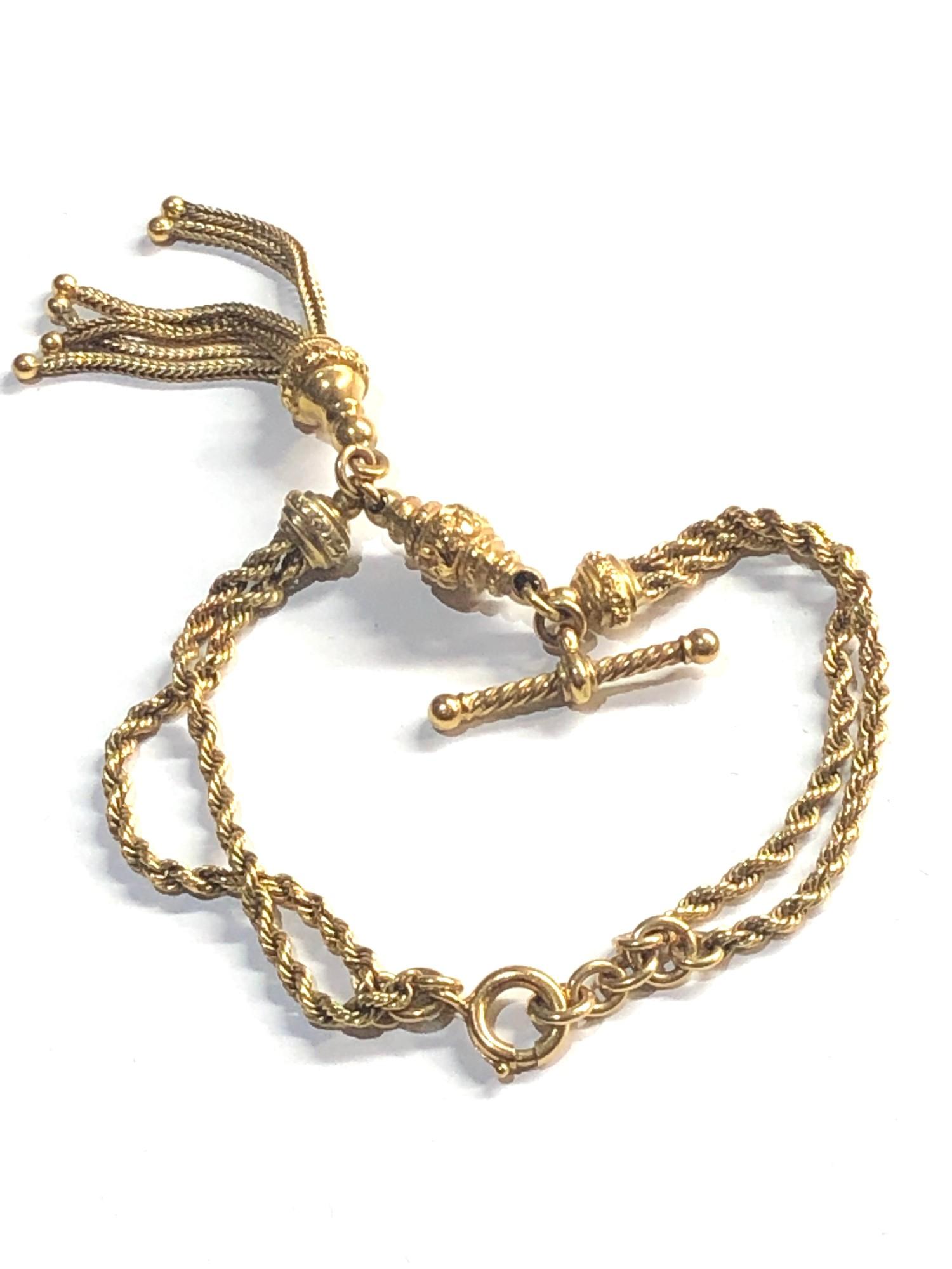 Victorian 9ct gold Albertina watch chain bracelet weight approx 11g