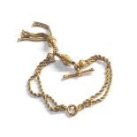 Victorian 9ct gold Albertina watch chain bracelet weight approx 11g