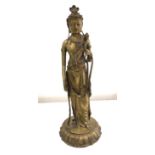 Vintage brass deity figure measures approx 13ins tall