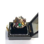14ct gold mixed gem set hareem ring weight 3.5g ring size approx l/m