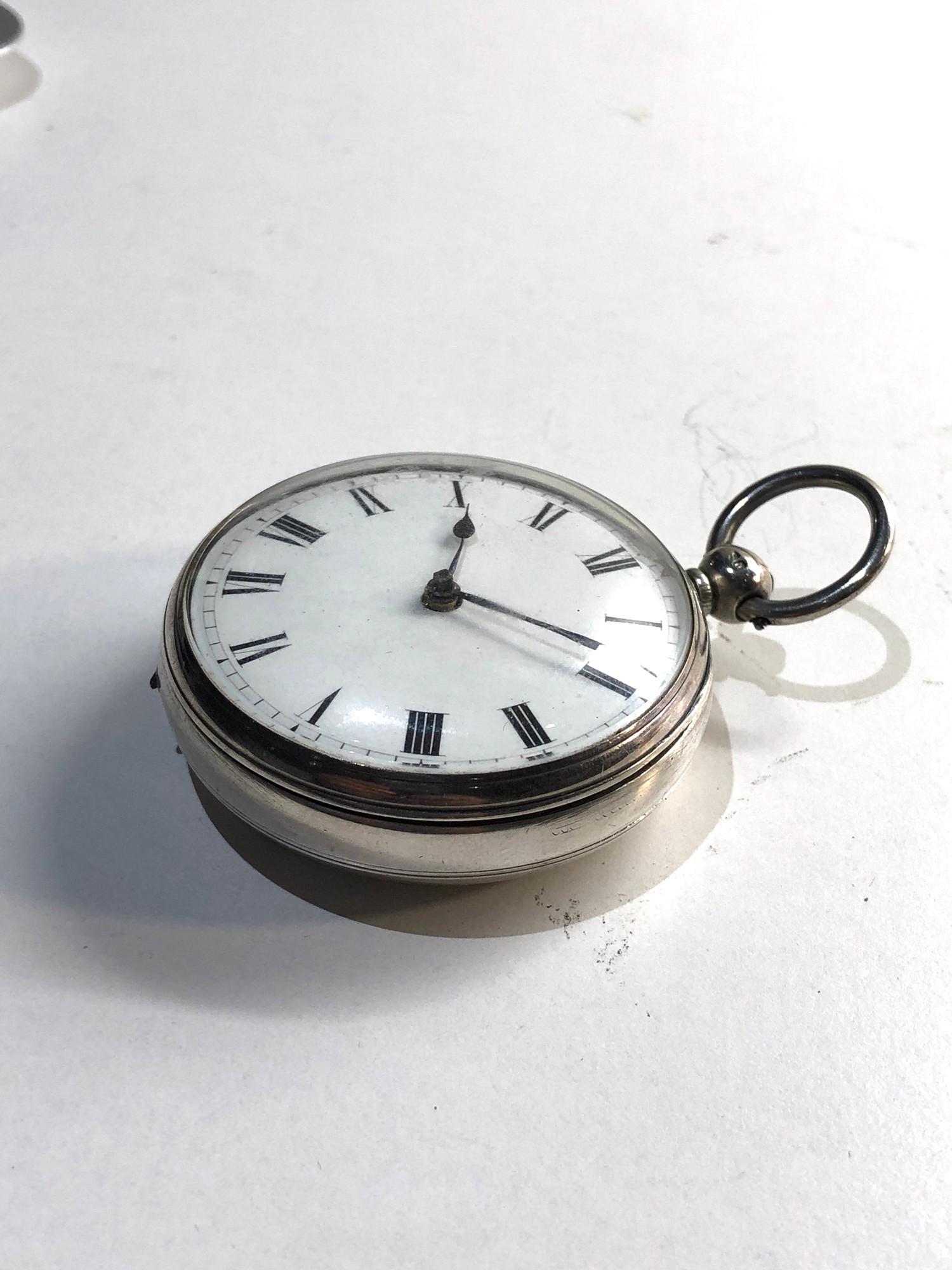 Antique silver fusee pocket watch by Davis & Co Liverpool diamond end stone overall good condition - Bild 4 aus 6