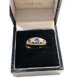 18ct gold sapphire gypsy ring weight approx 3.6g size approx p