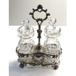 Fine large Victorian silver pickle jar stand London silver hallmarks measures approx height 31cm