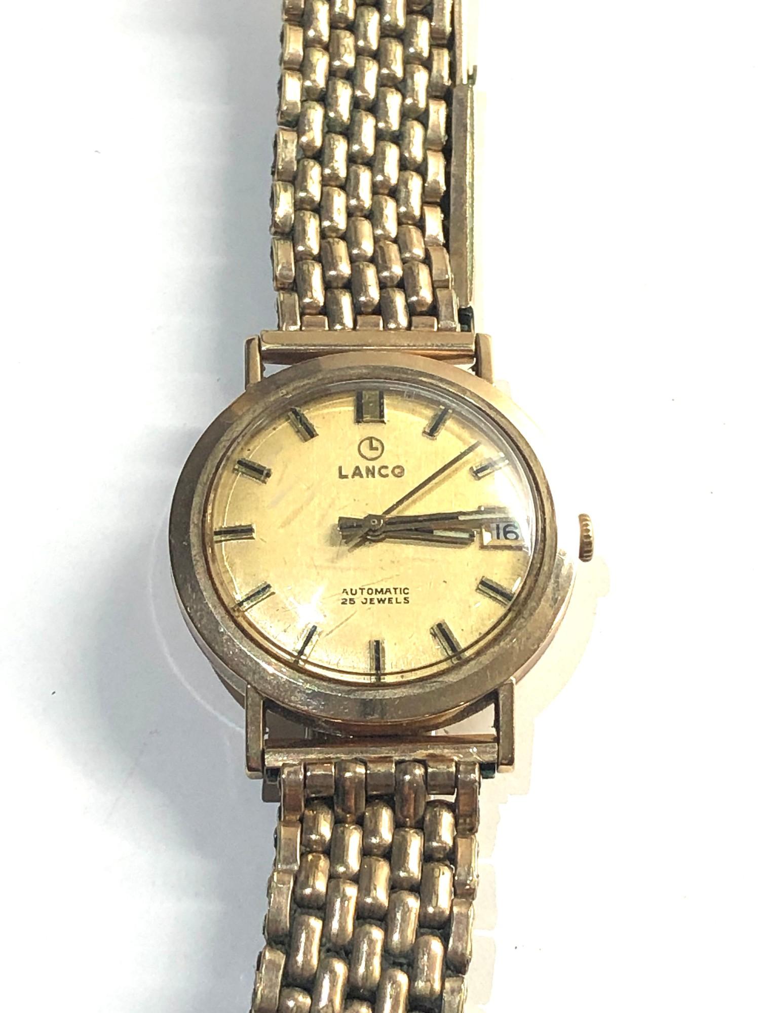 9ct gold Lanco gents wristwatch