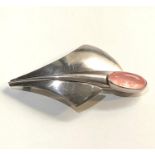 Modernist danish silver brooch by N.E.FROM measures approx 66mm by 40mm