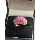 18ct gold ruby dome ring missing stone ring size approx k/l