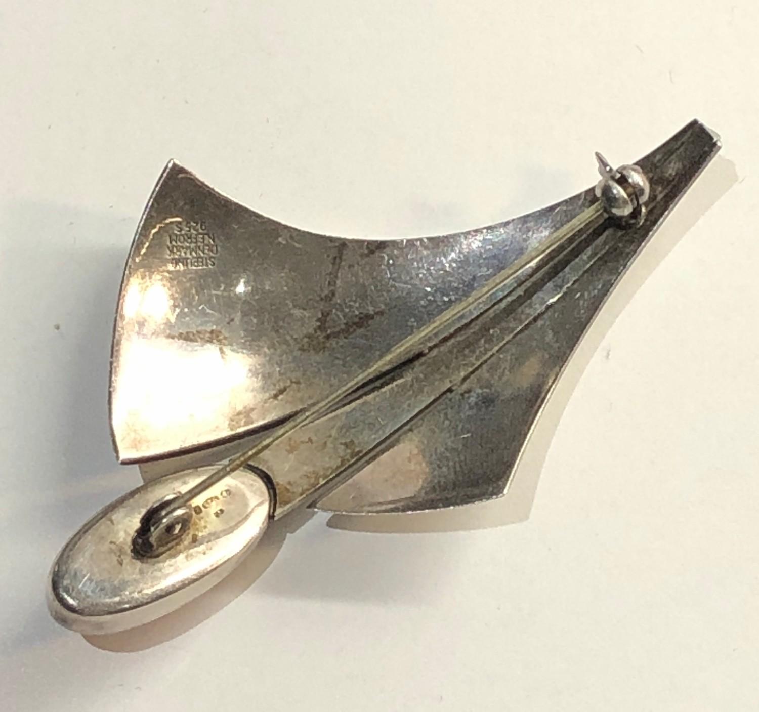 Modernist danish silver brooch by N.E.FROM measures approx 66mm by 40mm - Image 2 of 4