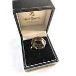 14ct smokey quartz ring, Good overall condition, ring size approx p/q