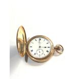 Waltham bond st full hunter pocket watch winds and ticks but no warranty given