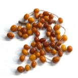 egg yolk amber bead necklace need restringing weight 11g