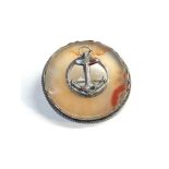 large victorian silver Scottish agate brooch measures approx 53mm dia