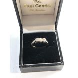 18ct Gold and diamond trilogy ring ring size approx k/l weight approx 2.2g