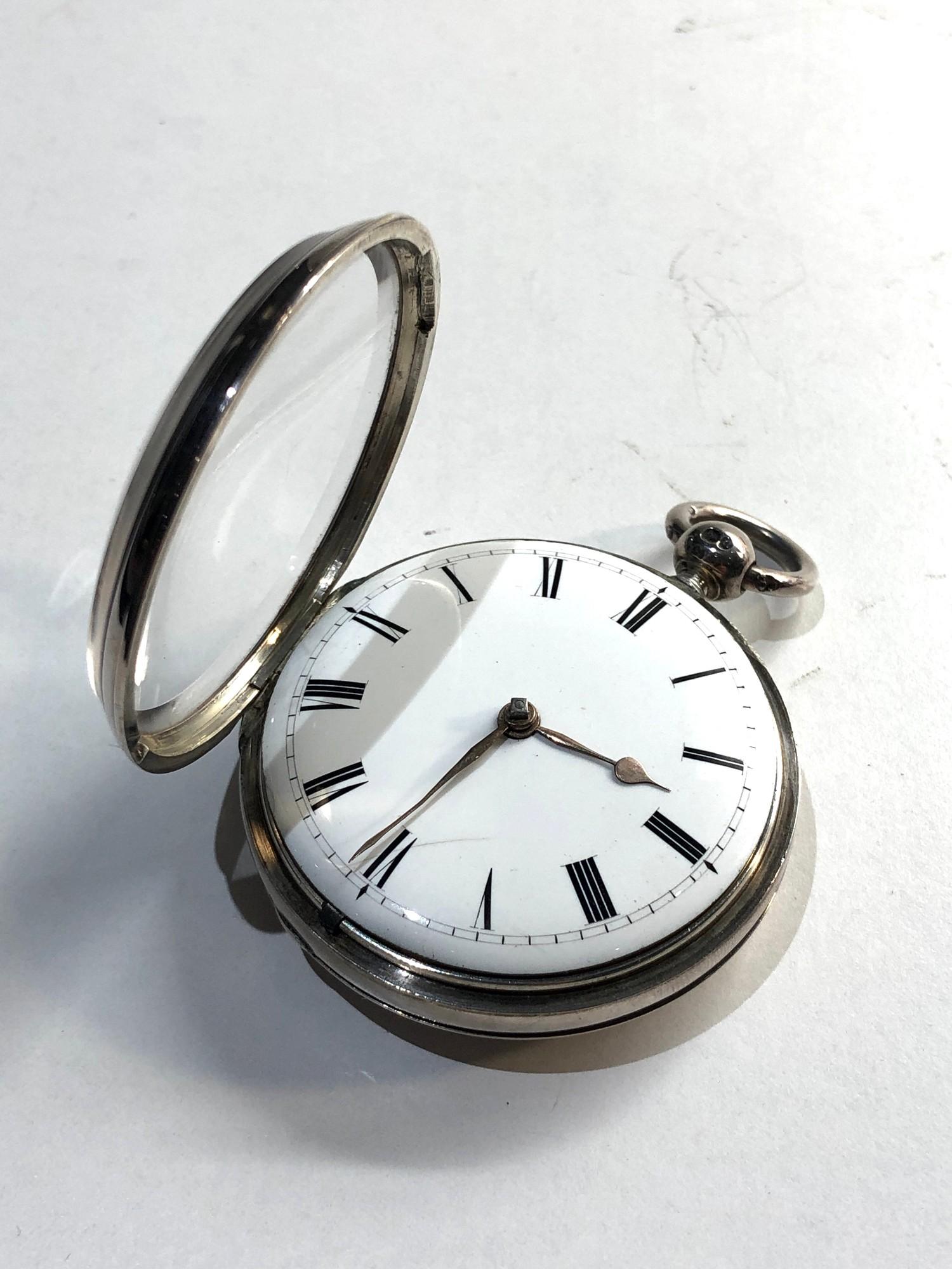 Antique silver fusee verge pocket watch by John Clements London dia end stone good overall condition