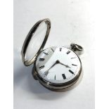 Antique silver fusee verge pocket watch by John Clements London dia end stone good overall condition
