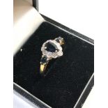 14ct gold and sapphire ring, weight approx 2.5g ring size approx p/q