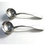 Pair of victorian silver soup ladles