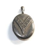 victorian silver locket measures approx 45mm by 36mm