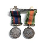 ww2 Canadian silver defence and volunteer service medals mounted on bar