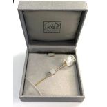 Boxed lalique crystal flower head stick pin