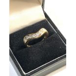 9ct gold 1ct diamond half eternity ring o, Diamonds in good overall condition